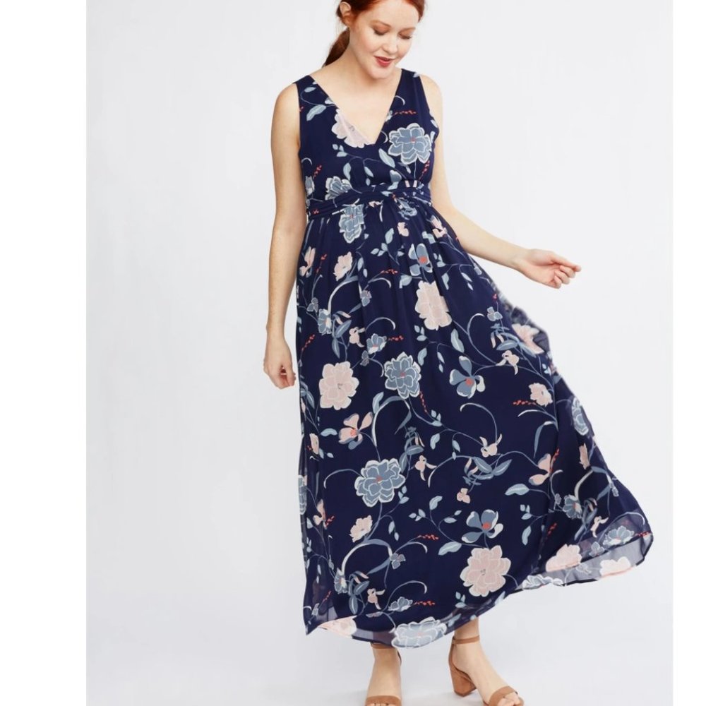 NWT Chiffon Floral Sleeveless Maternity Dress